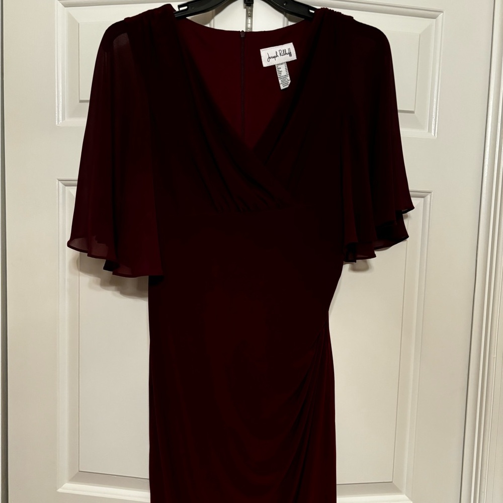 Joseph Ribkoff Deep Red Cocktail Dress